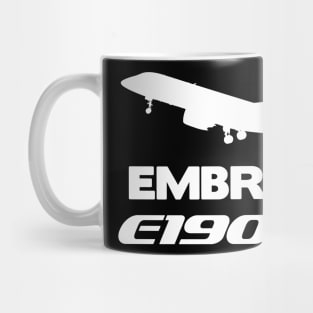 Embraer E190-E2 Silhouette Print (White) Mug